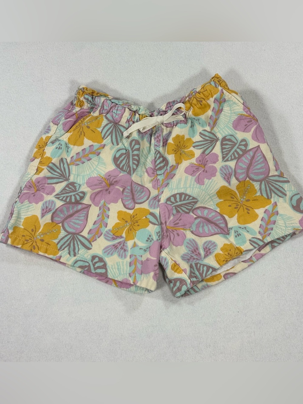 Cat & Jack Girls' Floral Tropical Print Drawstring Shorts Size Large 10/12